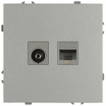 Розетка ЭРА Galaxy 15-3110-03 комбинированная RJ45+TV IP20 алюминий