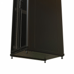 WRline Шкаф напольный 19-дюймовый, 42U, 2055x600х1000 мм (ВхШхГ), передняя и задняя распашные перфорированные двери (75%), цвет черный (RAL 9004) (раз