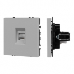 ARL NOBE Розетка телефонная софт-тач никель SCT-MTL1-SFPL-IS (RJ-11, 4C) (Arlight, -)
