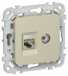 FLITE Роз. 2-я RJ45/TV кат.6 STP РКТВ6-2-1-ФлШ шам. IEK