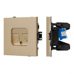 Механизм компьютерной розетки двойной SCT-TENDO-MPC2-SFPL-GD (RJ-45, CAT6) (Arlight, Матовый песочный)