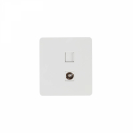 Розетка комп+TV RJ45+TV с/у перламутр механизм кат.6 MIELE ROUND KRANZ (1/100)