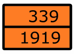 Знак для маркировки опасных грузов "Номер ООН 339/1919" ГОСТ Р 52290-2004 300х400 мм, пленка самоклеящаяся ГОСТ 19433-88 EKF