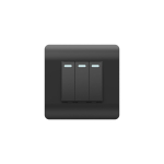 (NEW3-E) Переключатель 3-клавишный с подсветкой, 10А, черный