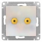 Розетка 2гн аудио+аудио с/у жемчуг разъем "банан" механизм AtlasDesign Systeme Electric (10)