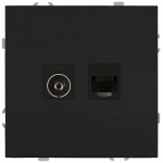 Розетка ЭРА Galaxy 15-3110-05 комбинированная RJ45+TV IP20 антрацит