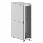 Шкаф напольный разобранный 19   IT-CQE-N 47U 600x800мм, крыша с вырубкой, дверь перф. и перф., двойные боковые панели, серый RAL7035