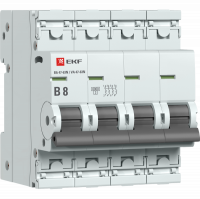 Выключатель автоматический 4-полюсный (4P) 8А хар. B EKF