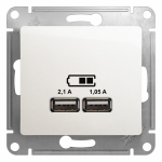Розетка 2гн USB+USB с/у перламутр механизм Glossa Schneider Electric (1)