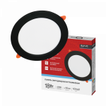 Панель светодиод круглая RLP-VC 18Вт 6500К 1440Лм 185мм черная IP40 1865BL IN HOME (1/30)