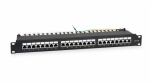 WRline Патч-панель 19"(1U), 24 порта RJ-45 полностью экранированная, категория 5e, Dual IDC, цвет черный