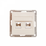 Розетка 2гн комп+комп RJ45+RJ45 с/у крем механизм кат.5е W59 Systeme Electric  (1/10)