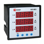 Амперметр AD-963 цифровой на панель (96х96) трехфазный EKF PROxima (1/36)