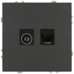 Розетка ЭРА Galaxy 15-3110-06 комбинированная RJ45+TV IP20 графит