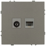 Розетка ЭРА Galaxy 15-3110-07 комбинированная RJ45+TV IP20 титан
