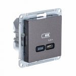 Розетка 1гн USB C с/у мокко механизм высокоскор.заряд. QC PD AtlasDesign Systeme Electric