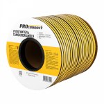 Уплотнитель самоклеящийся, черный, D-профиль 12x10мм, для зазоров 6-9,5мм, буxта 50м PROconnect