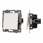 Механизм выключателя двухклавишный непроходной SWT-MK02-PL-WH-V (250V, 10A) (Arlight, -)