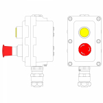 Взрывонепроницаемый пост управления из алюминия LCSD-02-B-MB-L1Y(220)x1-P6E(11)x1-PBMB-ANP15BMB