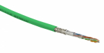 Кабель витая пара SF/UTP, категория 5e, 4 пары(24 AWG), одножильный(solid), экран - фольга + медная опл Hyperline SFUTP4-C5E-S24-IN-PVC-GN-305 (305м)