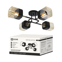 Светильник потолочный поворотный 4хЕ27 янтарные плафоны, черный корпус AURA TESO-4E27ST-BL IN HOME (1) Светильник потолочный поворотный 4хЕ27 янтарные плафоны, черный корпус AURA TESO-4E27ST-BL IN HOME (1)