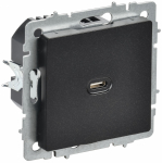 BRITE Роз. USB C 65Вт высокоскор. зар. РЮ12-1-БрЧ черн. IEK