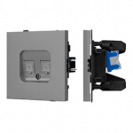 Механизм компьютерной розетки двойной SCT-TENDO-MPC2-PL-GR (RJ-45, CAT6) (Arlight, Графитовый)