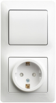 Блок 1кл + 1гн с З/К шторки с/у белый Glossa Schneider Electric