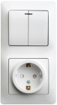 Блок 2кл с подсв + 1гн с З/К шторки с/у белый Glossa Systeme Electric
