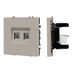 ARL NOBE Розетка телефонная двойная софт-тач кашемир SCT-MTL2-SFPL-CA (2хRJ-11, 4C) (Arlight, -)