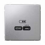 Розетка 1гн USB C с/у алюминий механизм высокоскор.заряд. QC PD ArtGallery Systeme Electric (1/8/16)