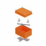 Коробка огнестойкая для о/п 40-0351-FR10.0-4 E15-E120 для о/п RAL2004 150х110х90 (6 шт/кор) Промрукав