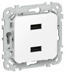 FLITE Роз. USB AA 2,1А РЮ-2-ФлБ бел. IEK