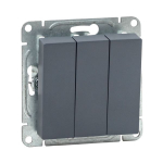 Механизм выключателя, трёхклавишный, графит Эпика EKF