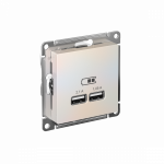 Розетка 2гн USB+USB с/у жемчуг механизм AtlasDesign Systeme Electric  (1)