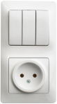 Блок 3кл + 1гн без З/К с/у белый Glossa Schneider Electric