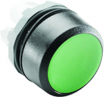 Фронтальная часть нажимной кнопки плоск., 1 упр. элемент цвет зеленый с круг. линзой, без фиксации, ABB