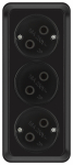 Розетка Intro Quadro 2-205-05 тройная без заземления 3х2P 16А-250В IP20 ОУ антрацит