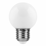 Лампа светодиодная, (1W) 230V E27 2700K G45 матовая, LB-37
