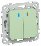 FLITE Выключ. 2-кл. кноп. с инд. 10А ВС12-2-1-ФлФ фис. IEK