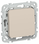 FLITE Выключ. 1-кл. кноп. 10А ВС11-2-0-ФлЛ льн. IEK