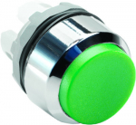 Фронтальная часть нажимной кнопки высок., 1 упр. элемент цвет зеленый с круг. линзой, с фиксацией, ABB
