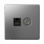 Розетка 2гн комп+ТВ RJ45+TV с/у сталь механизм кат.5е ArtGallery Systeme Electric (1/5/20)