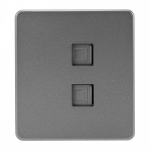 Розетка комп двойная RJ45+RJ45 с/у титан механизм с рамкой кат.6 MIELE ROUND KRANZ (1/100)