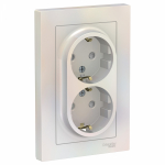 Розетка 2гн с З/К шторки с/у жемчуг в сборе 16А AtlasDesign Systeme Electric (6/6)