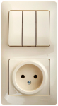 Блок 3кл + 1гн без З/К с/у крем Glossa Schneider Electric