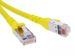 Патч-корд экранированный CAT6A SF/UTP 4х2, LSZH, желтый, 0.5м