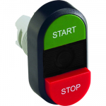 Фронтальная часть нажимной кнопки высок., 2 упр. элемента цвет красный + зеленый с овал. линзой, ABB