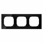 Рамка 3-пост. цвет черный глянцевый, стекло горизонтальная, IP20 Sky ABB