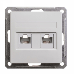 Розетка 2гн комп+ТФ RJ45+RJ11 с/у белый механизм кат.5е W59 Schneider Electric  (1/10)